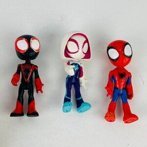 Marvel Hasbro Spidey & His Amazing Friends Miles Ghost Ryder 3 Cake Toppers Toys